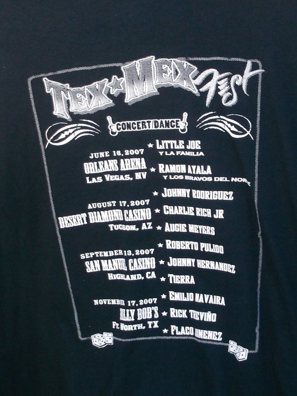 Hanes Beefy 2XL Double‑Sided Tex‑Mex Fest Tribute Tee shirt, Black, 100% Cotton - Picture 3 of 6